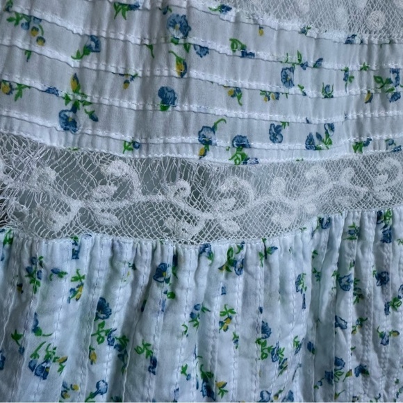 LOVESHACKFANCY ROBERTA DITSY FLORAL RUFFLE LACE MINI DRESS SIZE LARGE - Picture 15 of 15